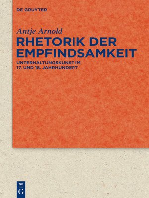 cover image of Rhetorik der Empfindsamkeit